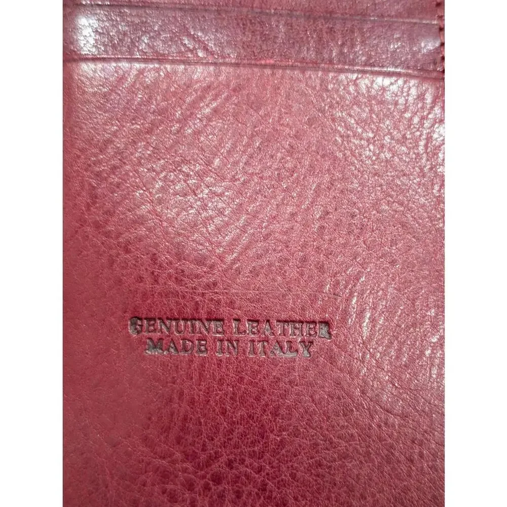 Valentina Red Embossed Leather Zip Wallet with Gold in Excellent Condition!